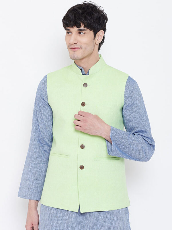 Nehru jackets in green color