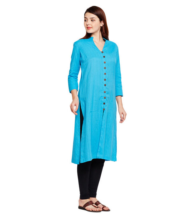 Blue color straight women kurti