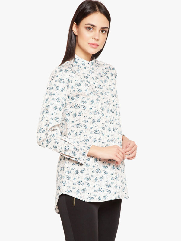 Beautiful band collared floral Top