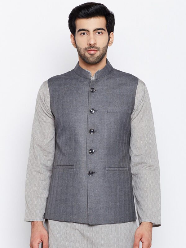Modi/ nehru jacket in steel grey