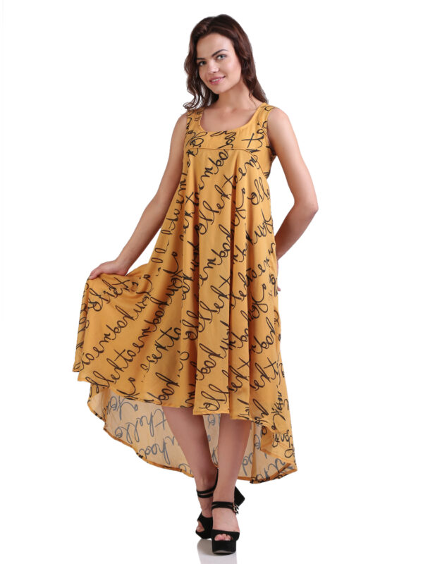 Orenge sleeveless cotton dress